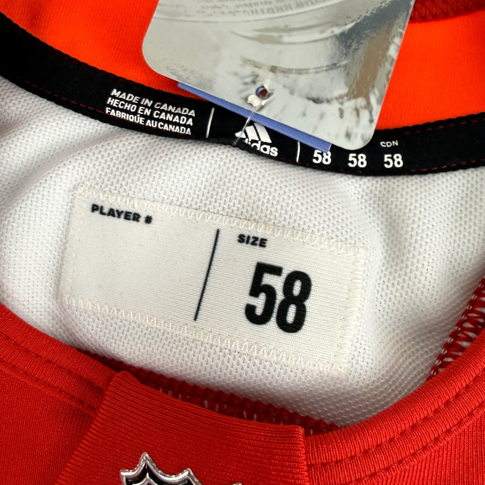 Brand New MIC Red Adidas Practice Jersey - Size 58 - Top Flight Hockey