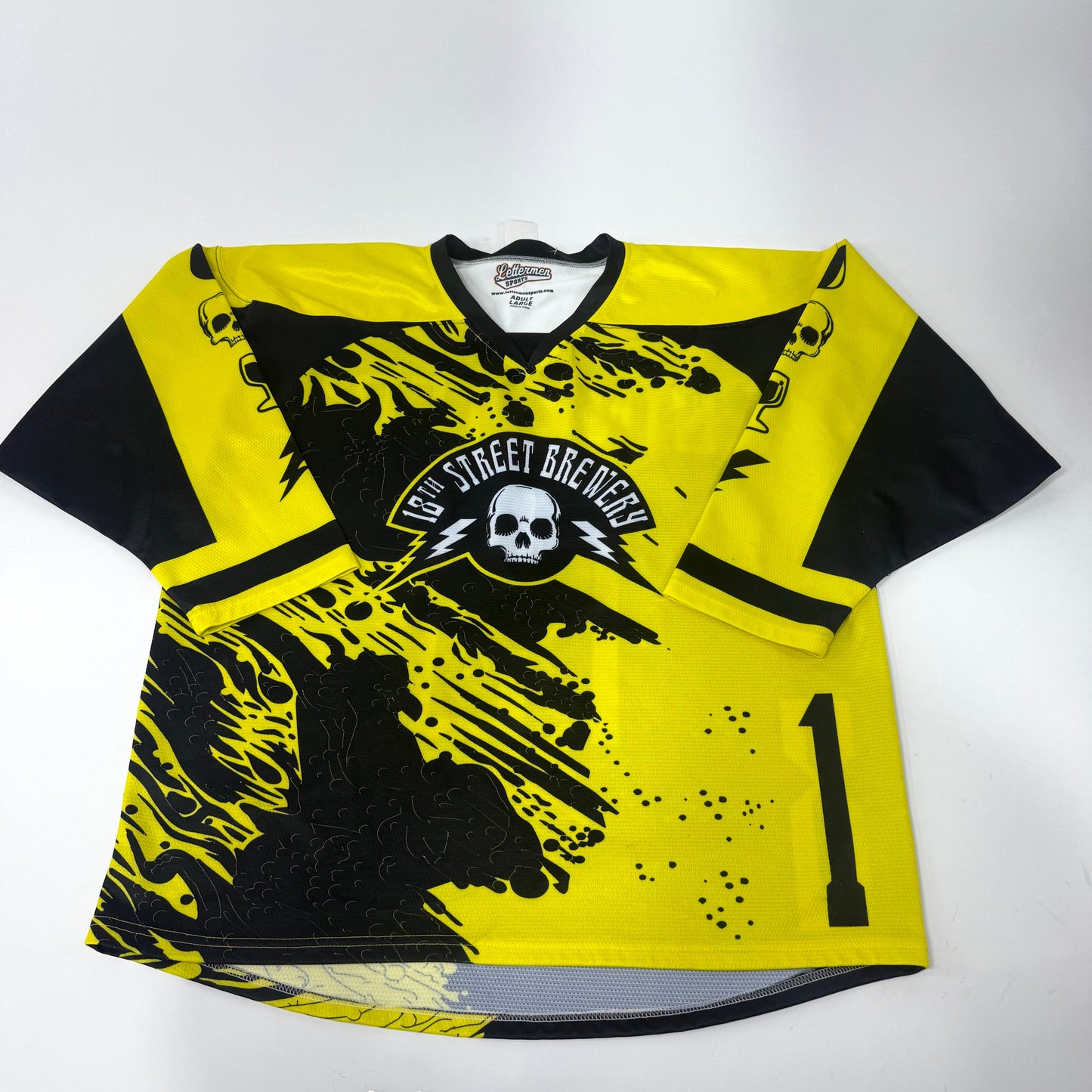 Used Yellow and Black 18th Street Brewery Jersey | Large | BH551 - Top Flight Hockey