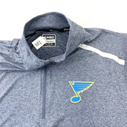 Brand New Player Issued St. Louis Blues Heather Blue Fanatics Quarter Zip | Senior XXL | X02