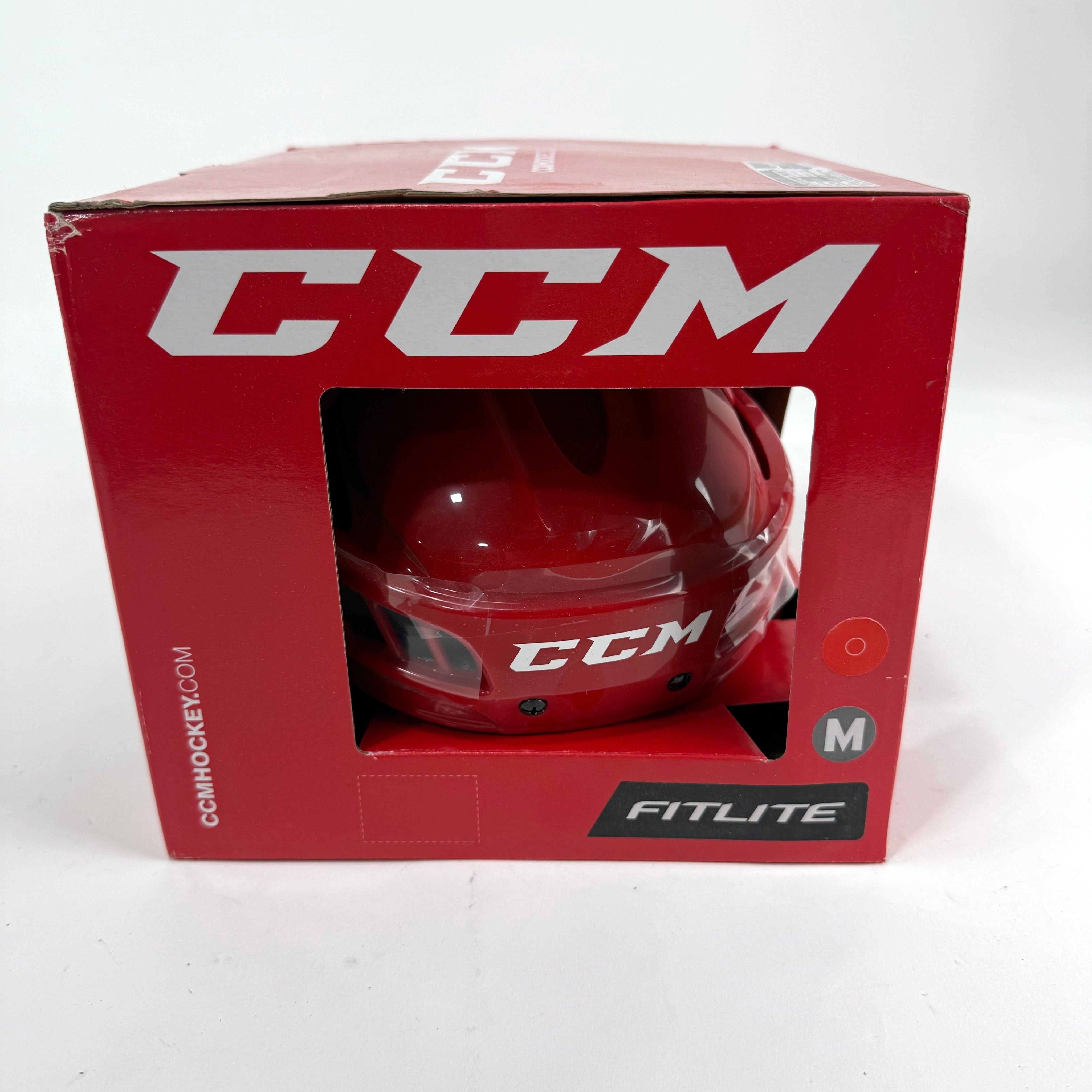New Red CCM Fitlite Helmet | Medium - Top Flight Hockey