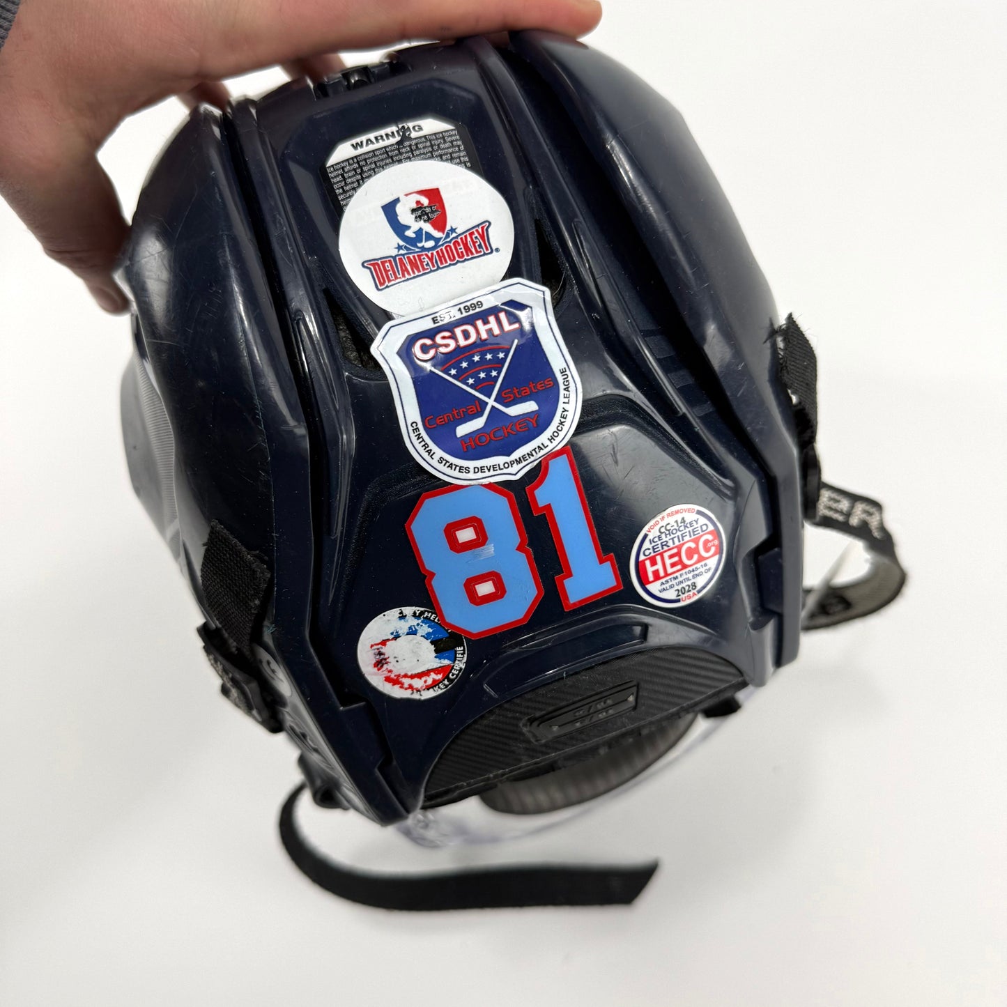 Used Navy Bauer Hyperlite Helmet With Bubble | Small/Medium | R252