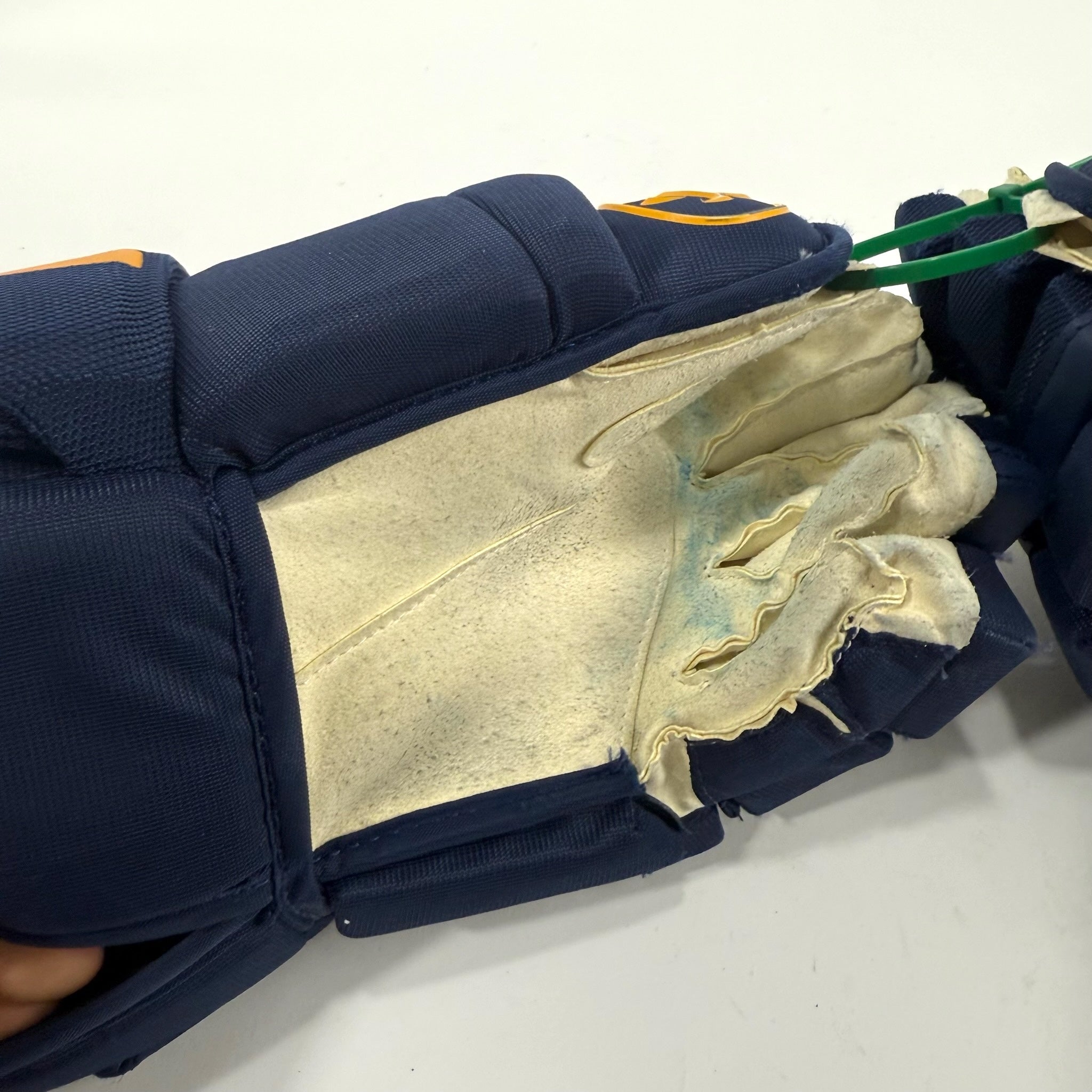 Used Navy STL Blues Warrior Alpha DX Pro Gloves | 14" | Suter | D161 - Top Flight Hockey