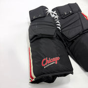 Used Black Chicago Blackhawks Winter Classic Vaughn Pro Goalie Pants | XL? | Soderblom | BH256 - Top Flight Hockey