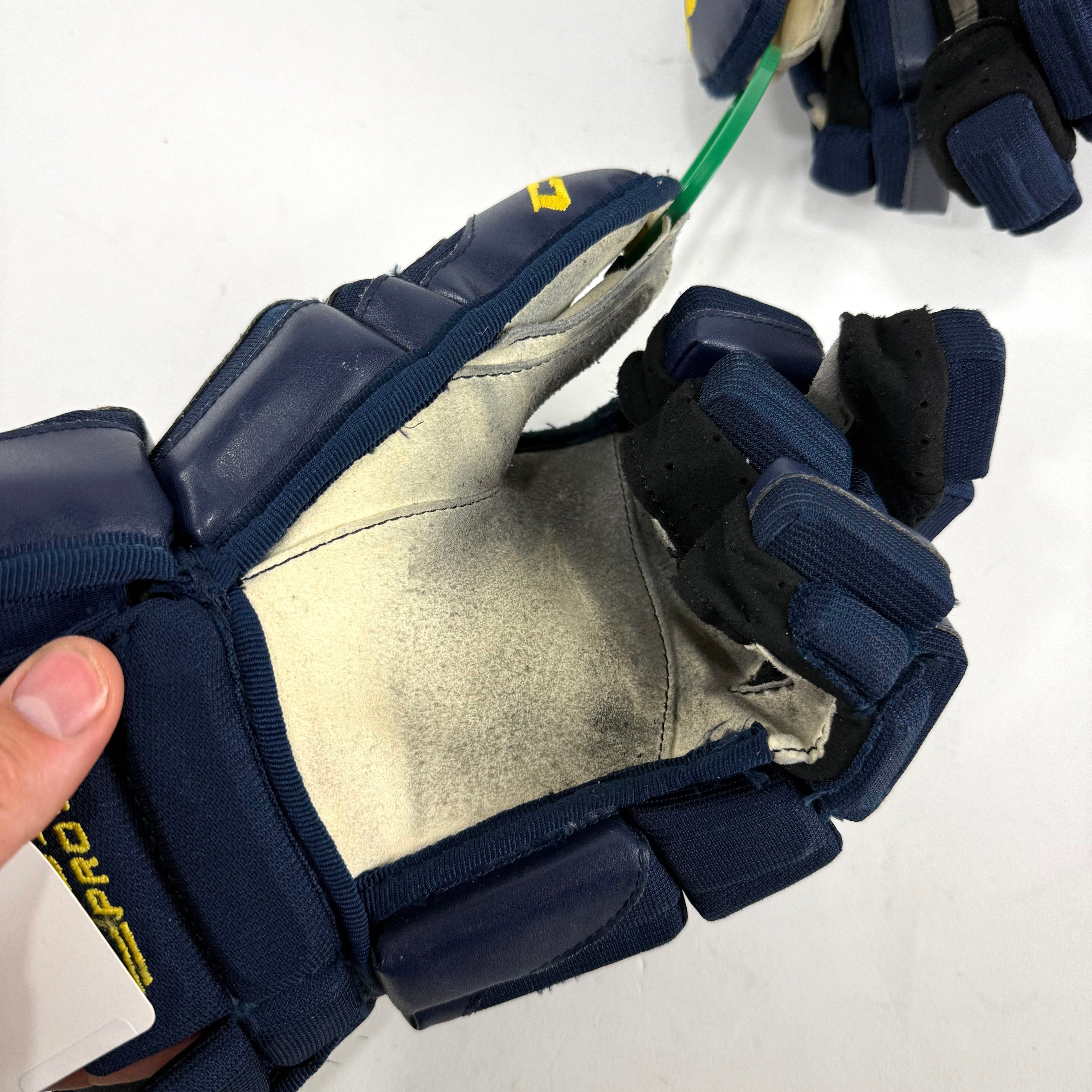 Used Stl Blues Navy CCM HGCL Gloves | 15" | D185 - Top Flight Hockey