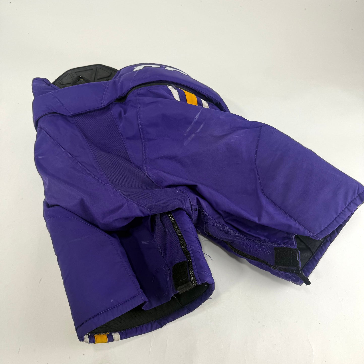 Used Purple/Yellow CCM Tacks 65C Pants | Medium | E539 - Top Flight Hockey