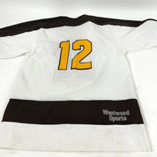 Used White and Brown Mesh Practice Jersey | Senior XL | Q429