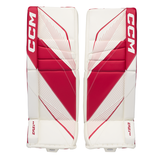 New CCM White E Flex 6.9 Goalie Leg Pads | 34+1" | #191520631703 - Top Flight Hockey