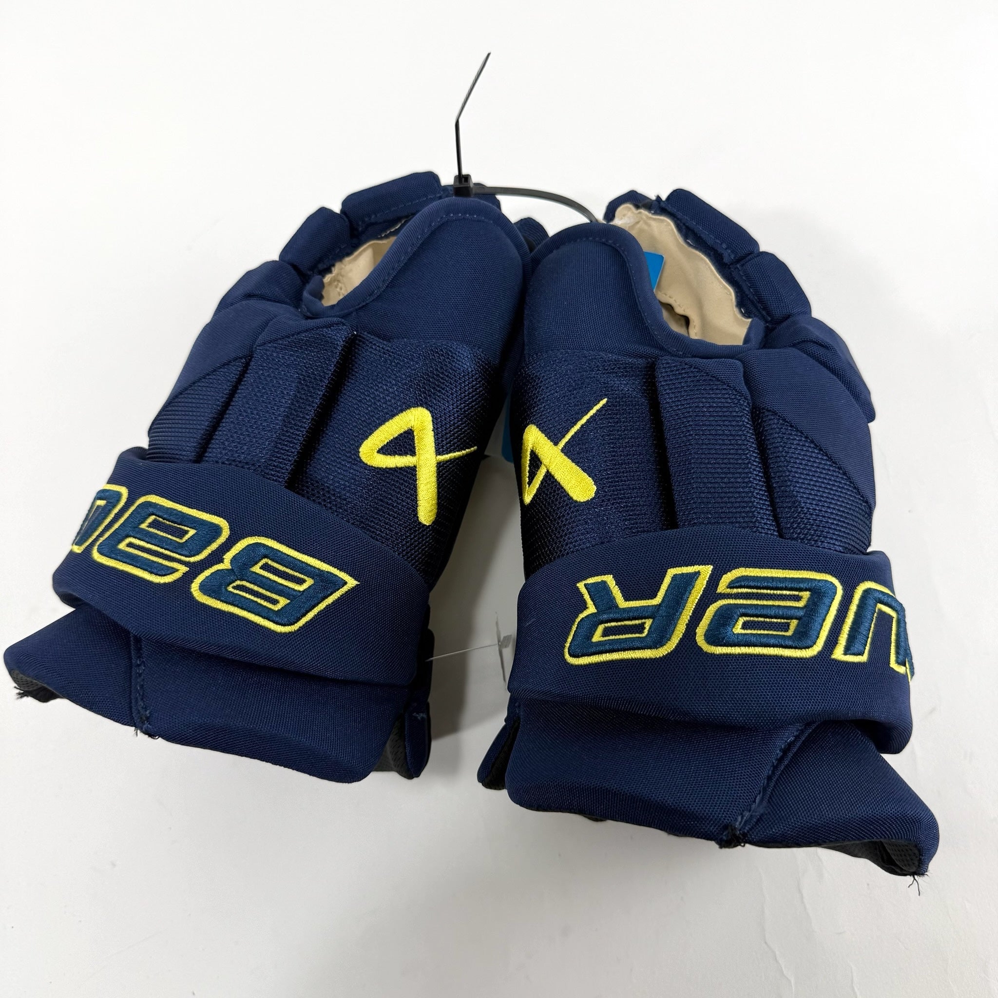 New Navy and Yellow Bauer Vapor Hyperlite Gloves | 14" | B577 - Top Flight Hockey