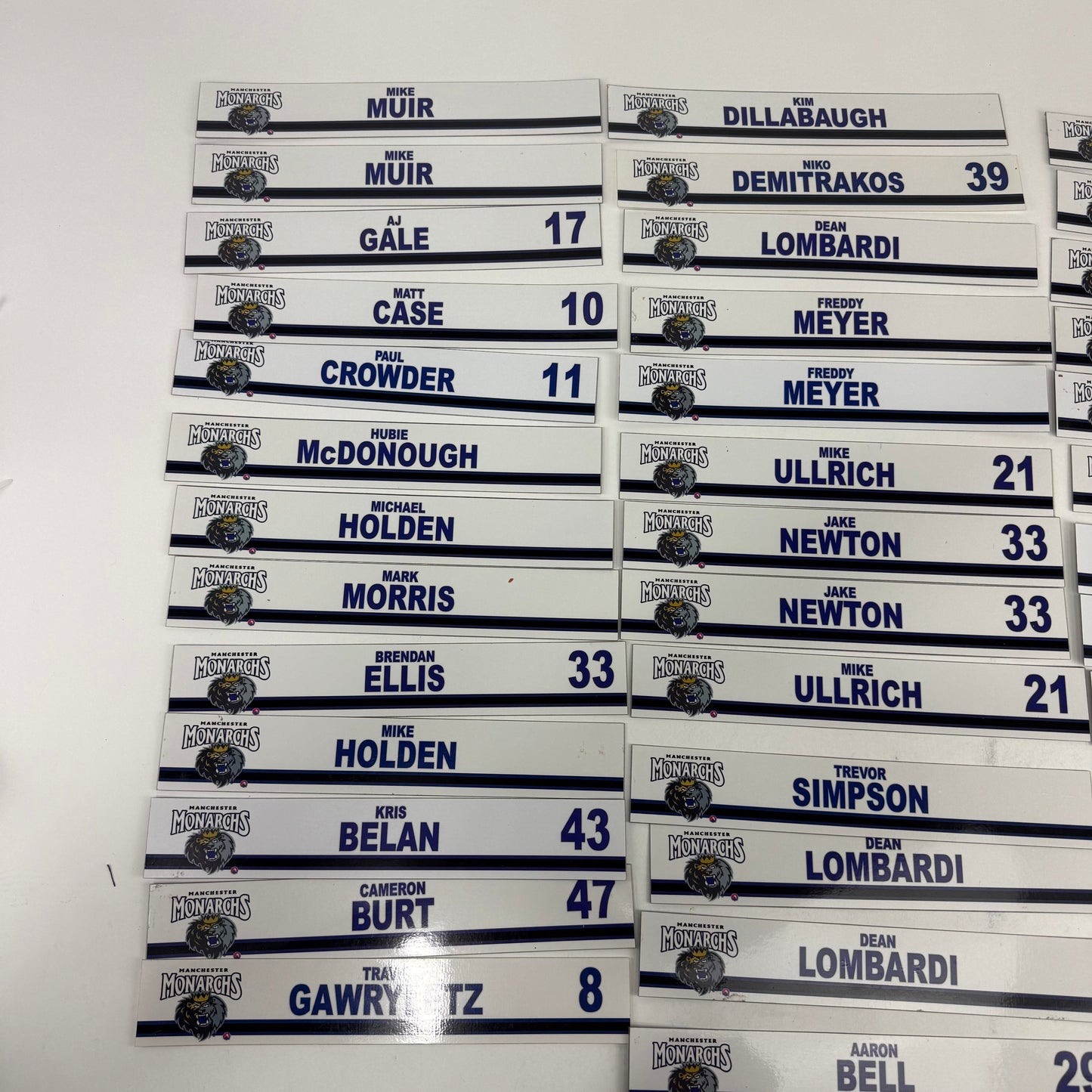 Manchester Monarchs Locker Room Nameplates (Group#9)