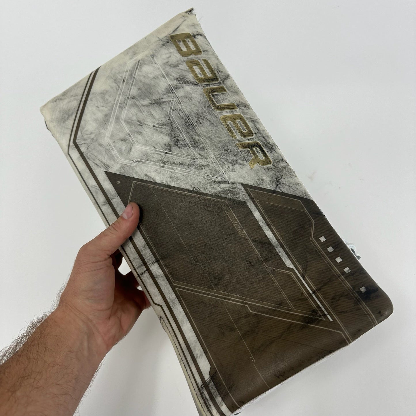 Used Vegas Knights White and Gold Bauer Supreme Mach Blocker | Patera | Regular - Top Flight Hockey
