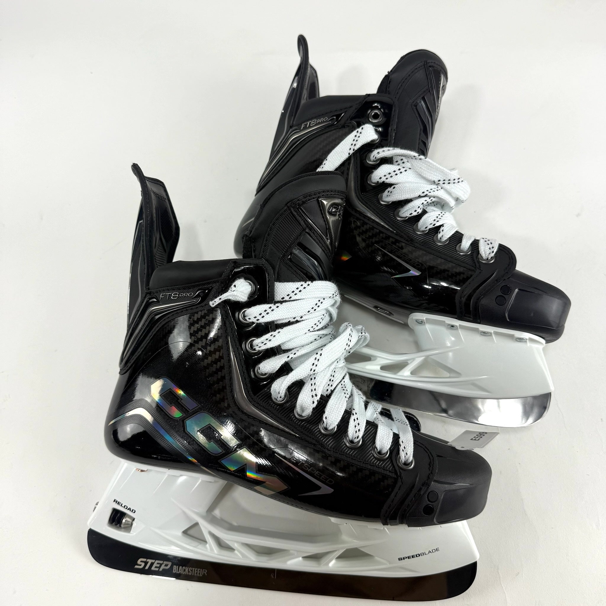 Brand New CCM Ft8 Pro Skates - Size 7d - Reload Holders with BlackSteel - Item#E599 - Top Flight Hockey