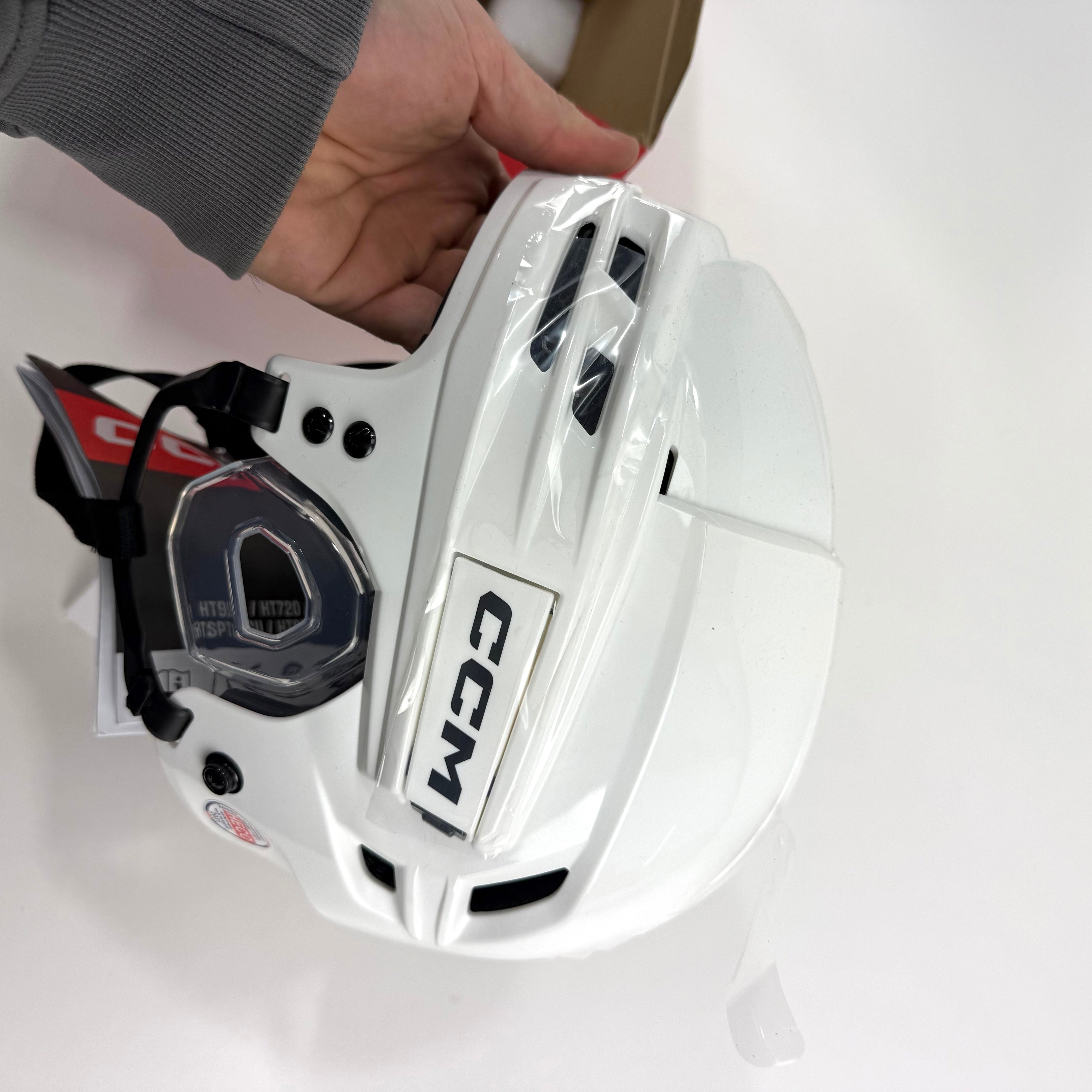 New White CCM Tacks 720 Helmet | Large - Top Flight Hockey
