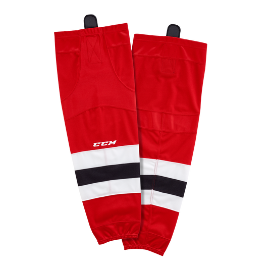 Brand New - New Jersey Devils Home CCM Quicklite 8000 Hockey Socks - Intermediate - Top Flight Hockey