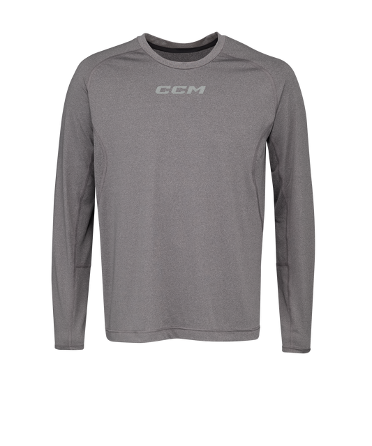 New CCM Dark Grey Long Sleeve Premium Training Tee | Senior L | #191520524340 - Top Flight Hockey