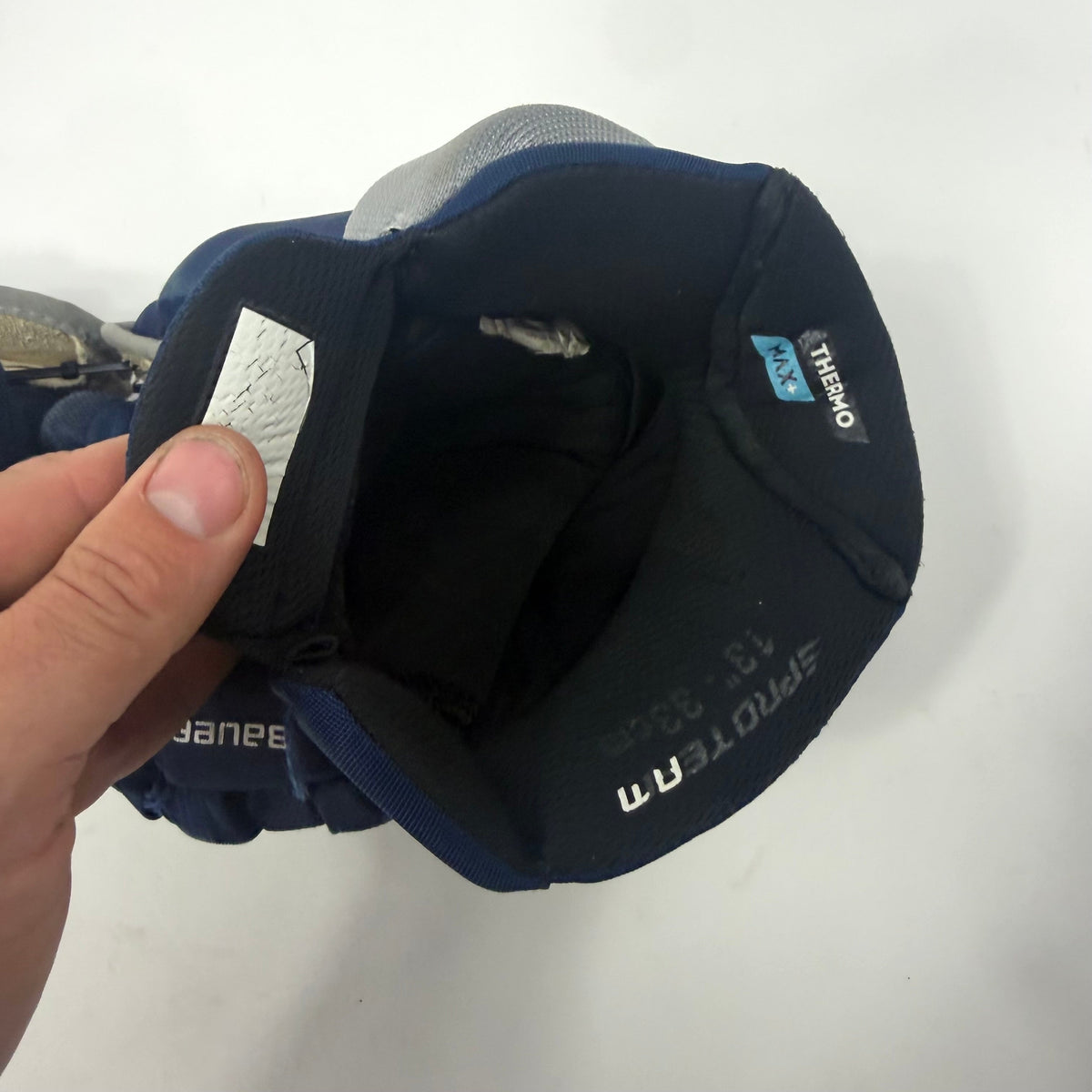 Used Navy and Grey Bauer Vapor Pro Team Gloves | 13" | AB389