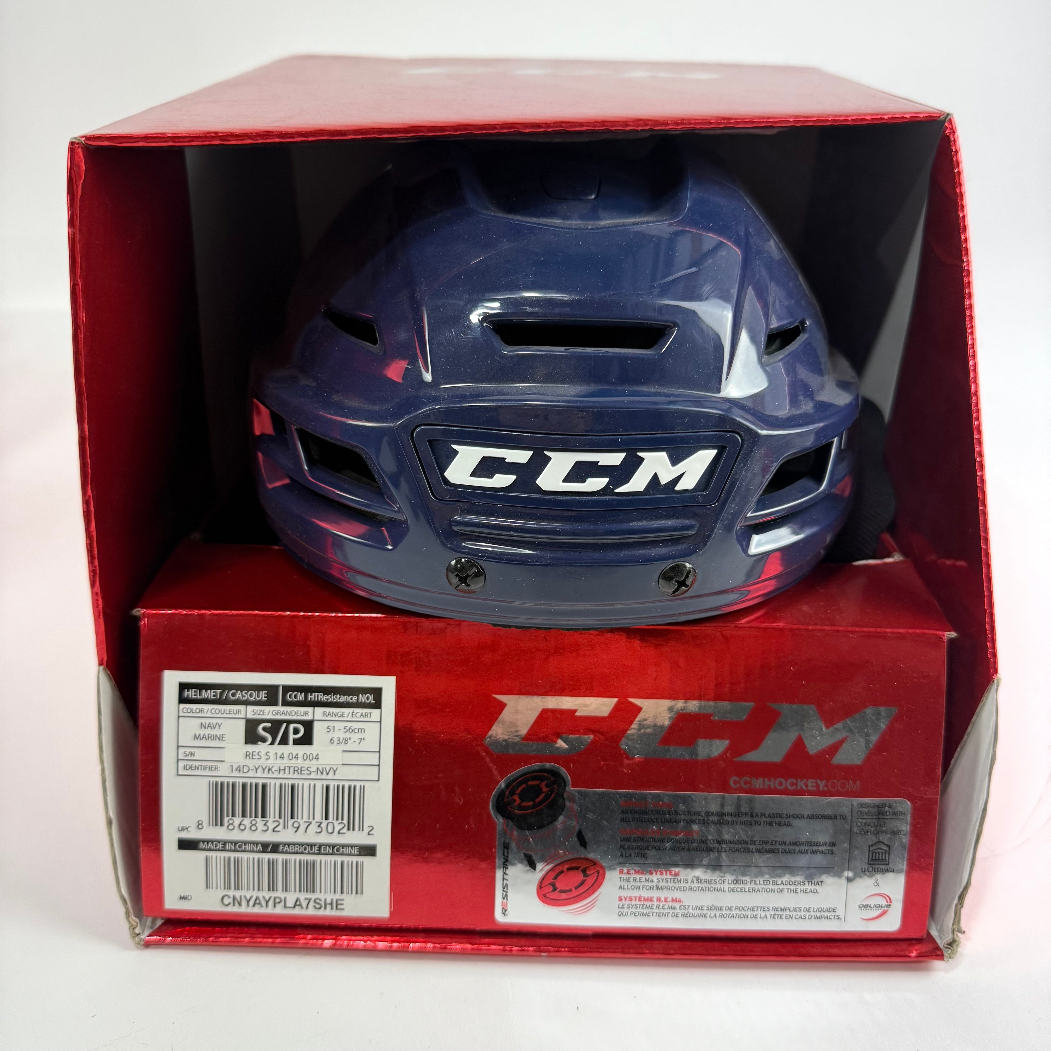 New Navy CCM Resistance Helmet | Small - Top Flight Hockey