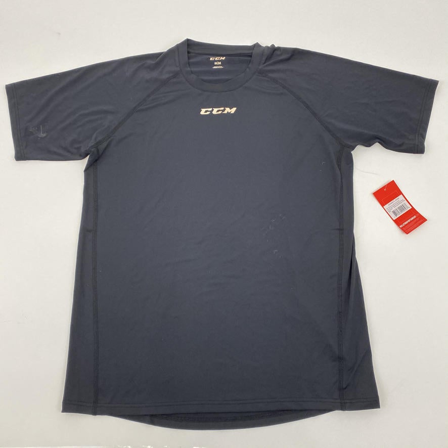 Brand New Black CCM Short-sleeve Compression Shirt | Loose Fit | Senior Large