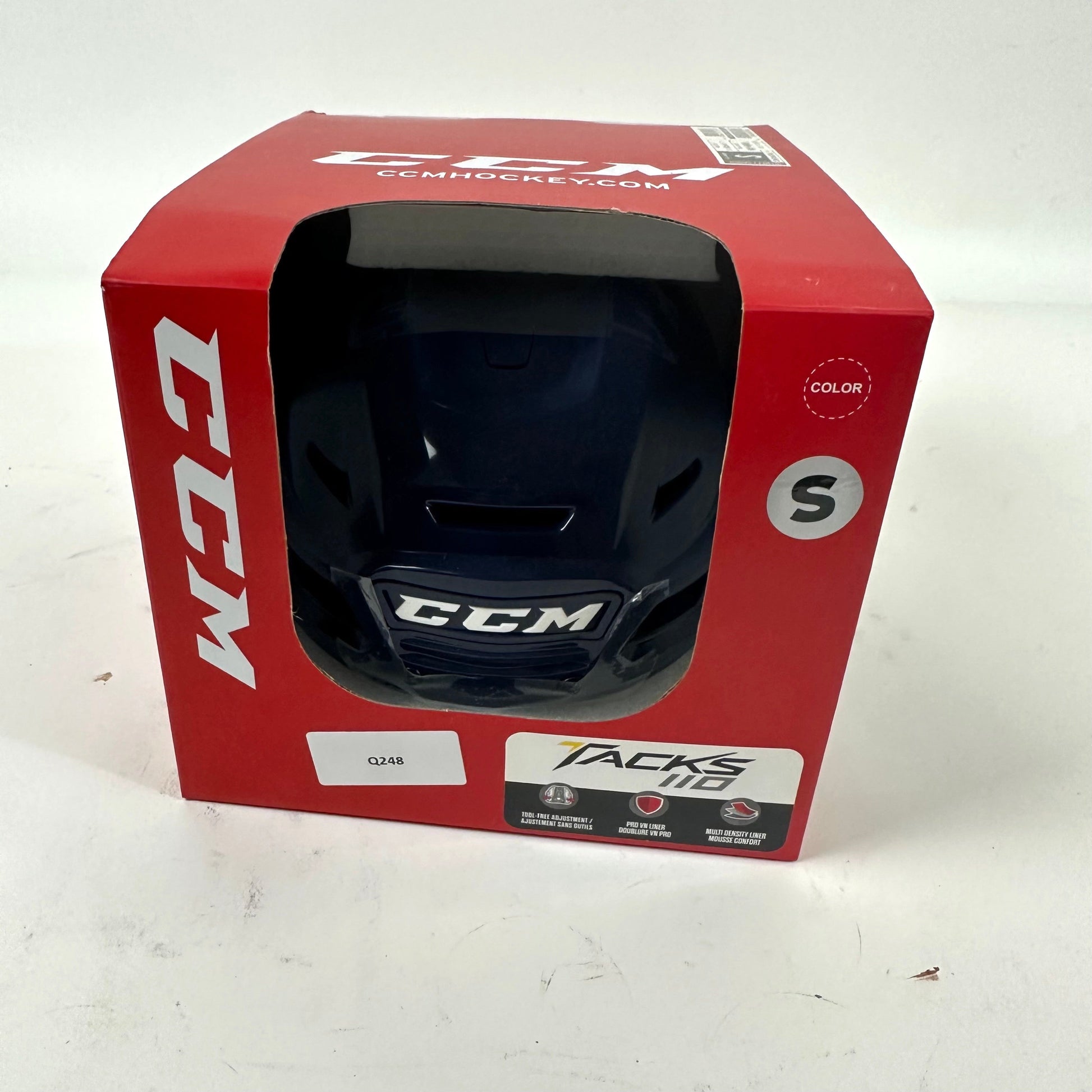 Brand New Navy CCM Tacks 110 Helmet - Small - #Q248 - Top Flight Hockey