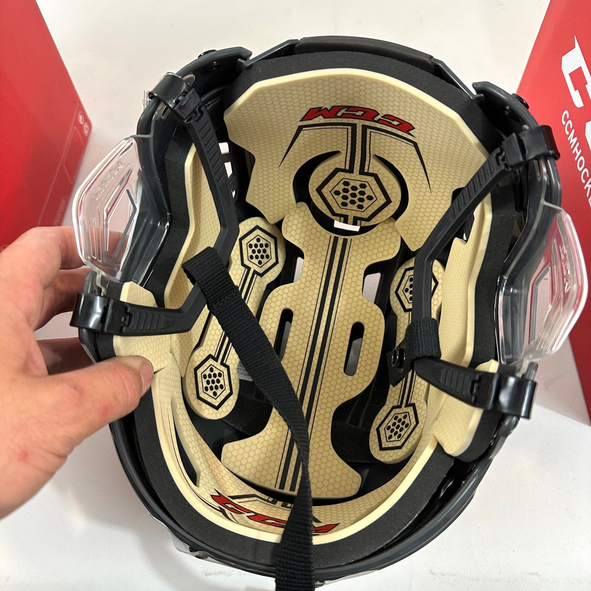 Brand New Vegas Grey CCM Tacks 110 Helmet | Senior Small - Top Flight Hockey