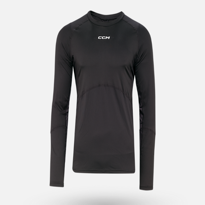 New CCM Black Baselayer Long Sleeve Top with Gel | Youth XL | #191520511043 - Top Flight Hockey