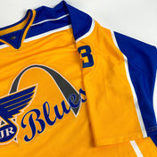 Used Gold and Royal St. Louis Junior Blues Jersey | Size 54 | K322