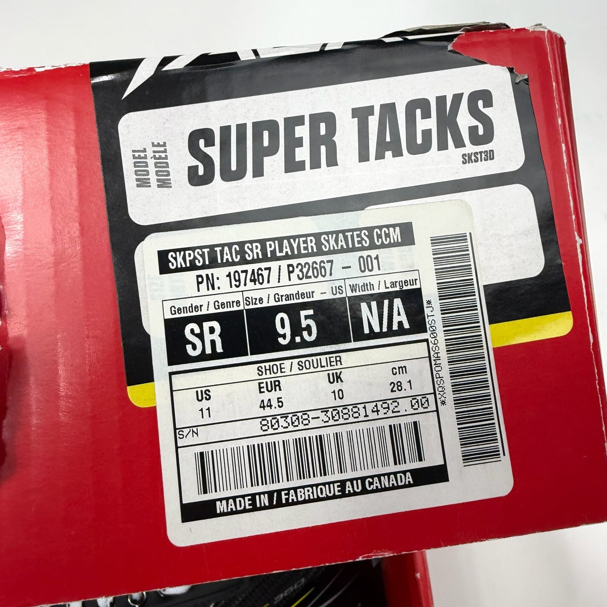 New CCM Super Tacks Skates | 9.5 D | CCM293 - Top Flight Hockey