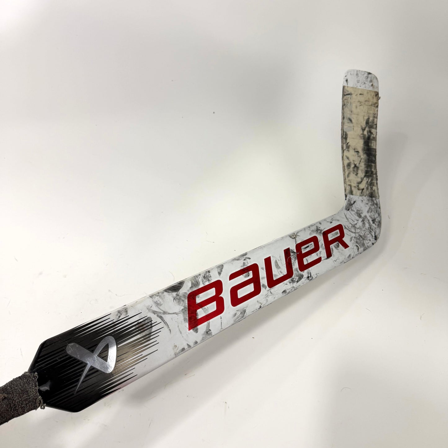 Used White/Black/Red Regular Bauer Hyperlite 2 Goalie Stick | 25" Paddle P31 Curve | AB652