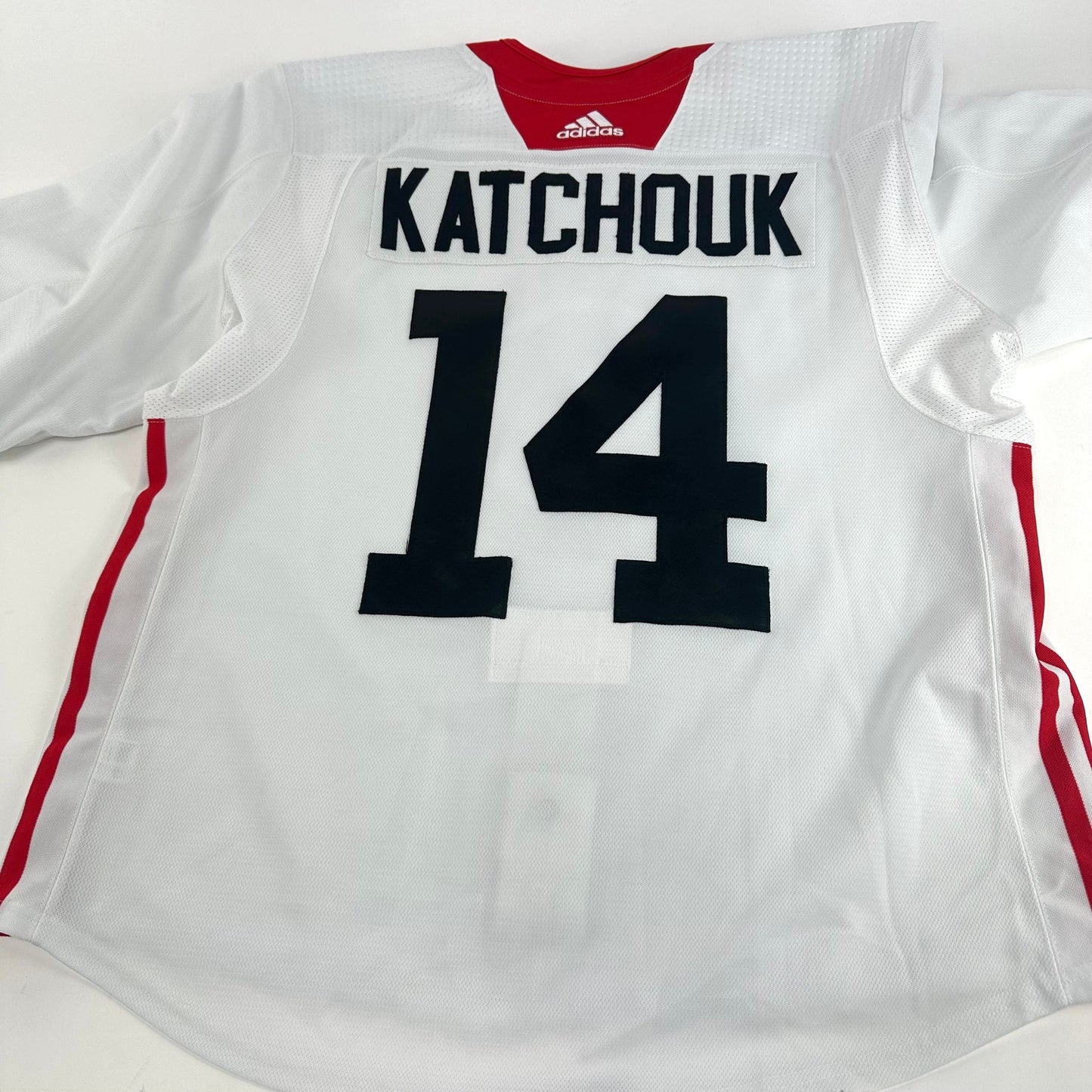 KATCHOUK #14 - White Chicago Blackhawks Camp / Practice Jersey - Adidas MIC Size 56