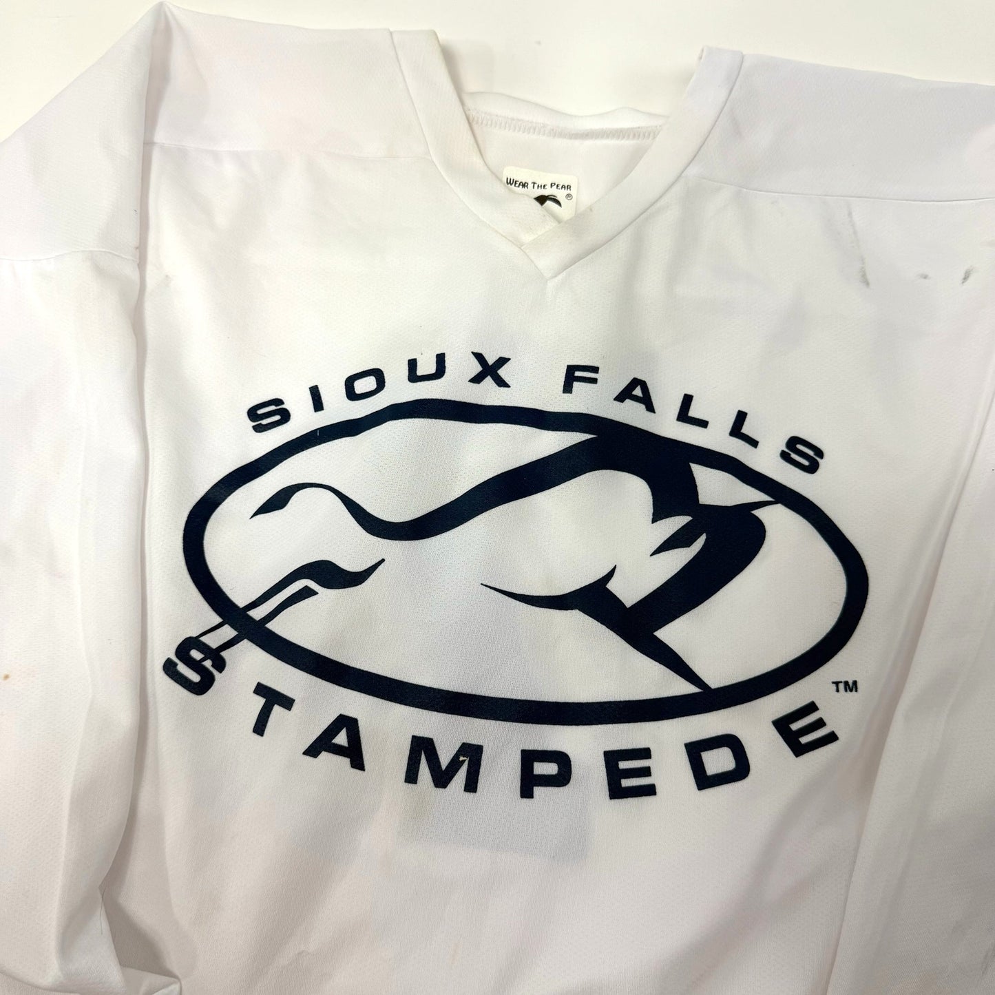 Used White Siuox Falls Stampede Practice Jersey | Goalie Cut XL | AB512