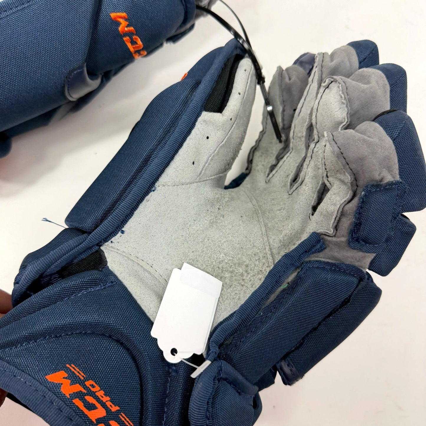 Used Navy and Orange CCM HG12 Gloves | 15" | AB672