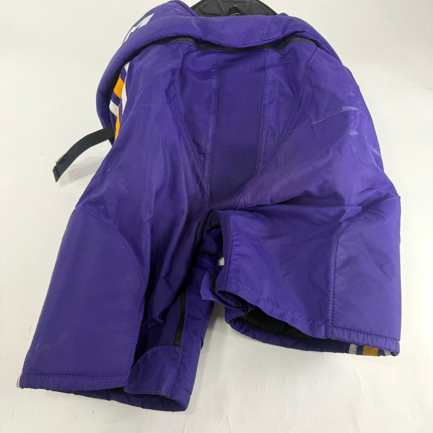 Used Purple/Yellow CCM Tacks 65C Pants | Large | E538 - Top Flight Hockey