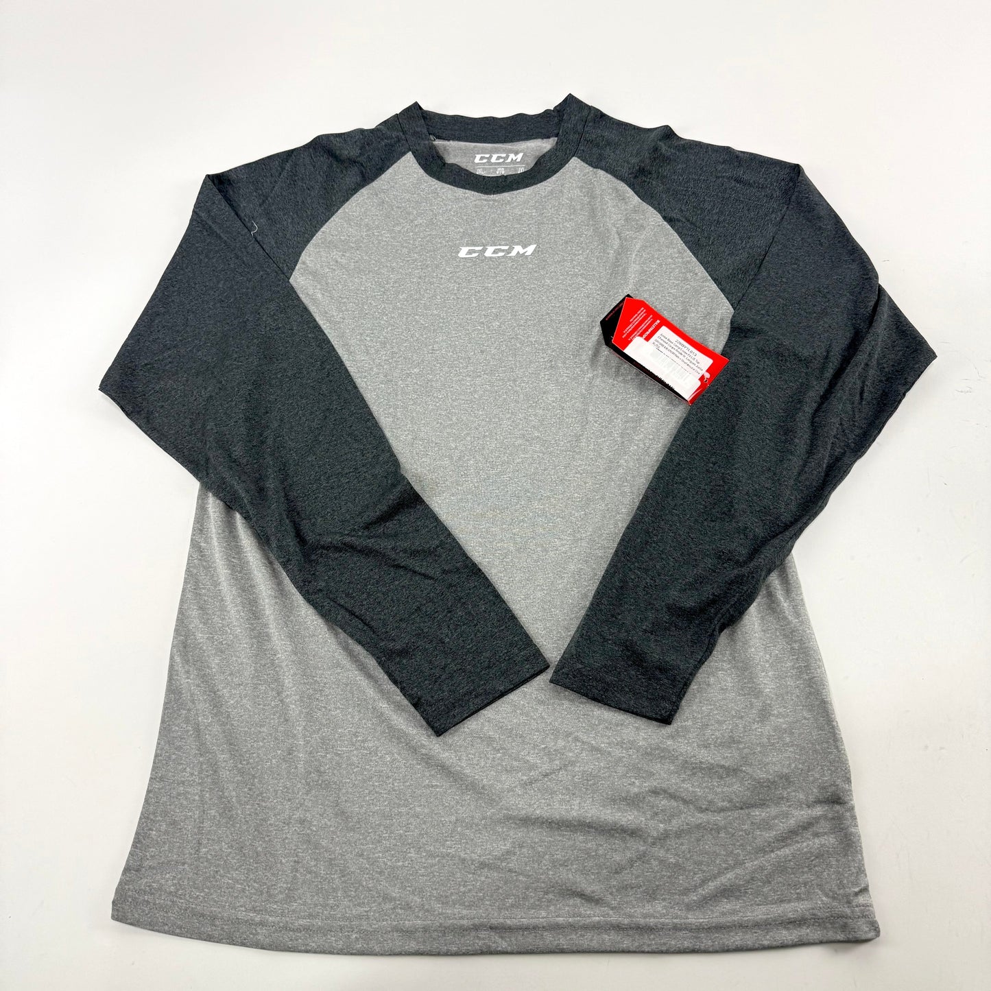 New CCM Basecamp Two Tone Long Sleeve | Grey/Black | Youth XL | #191520511241
