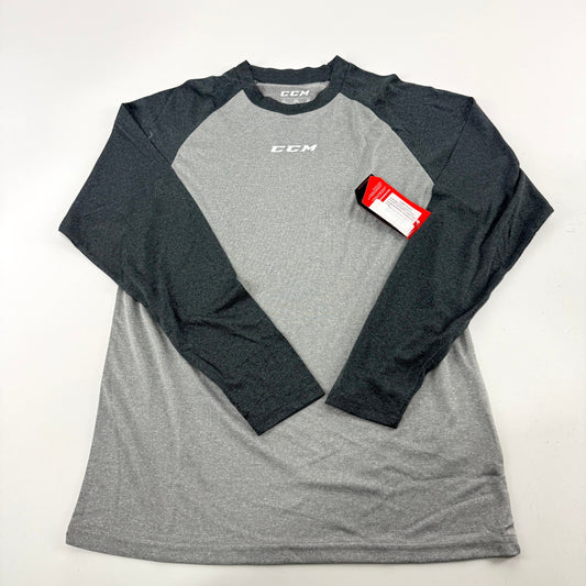 New CCM Basecamp Two Tone Long Sleeve | Grey/Black | Youth XL | #191520511241