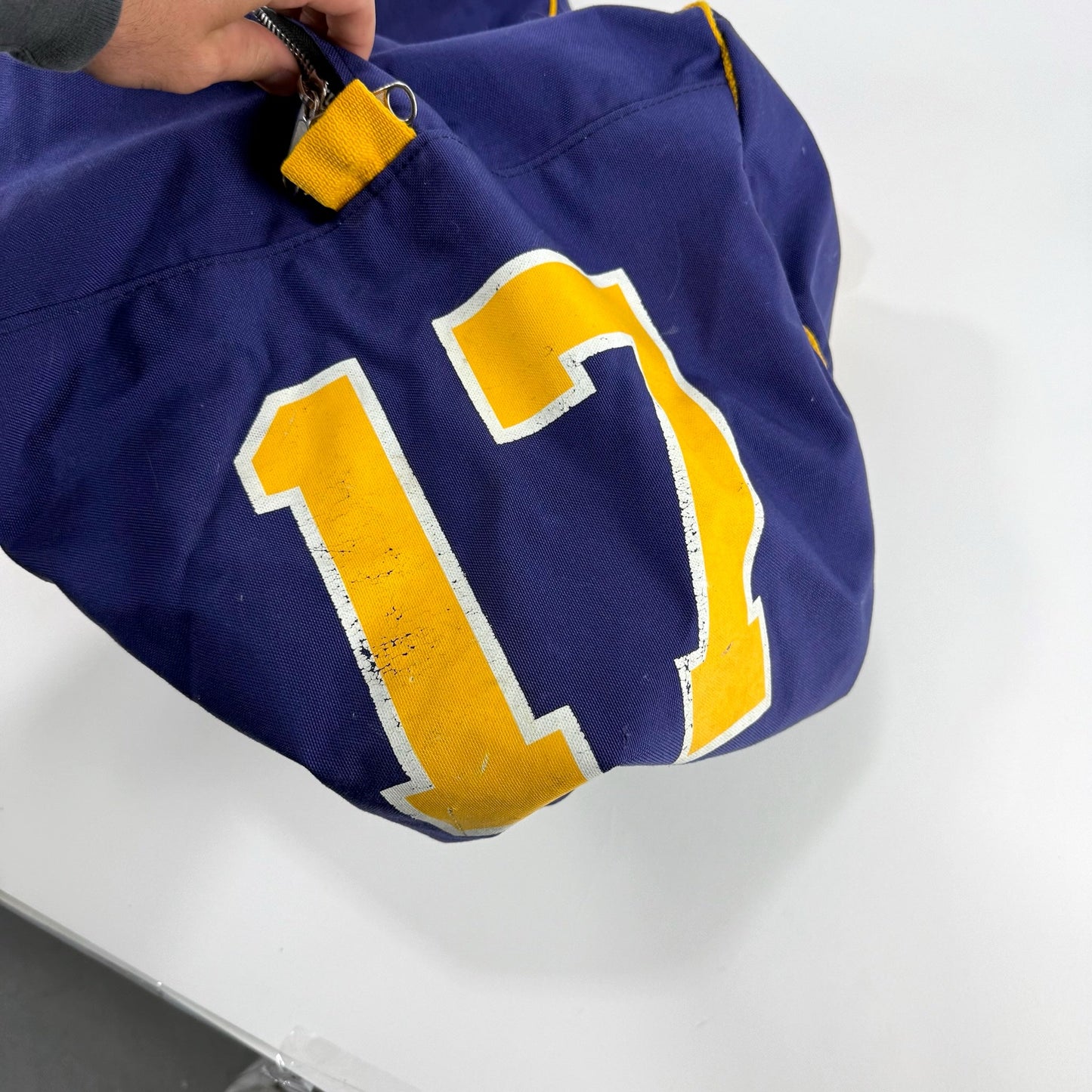 Used Purple and Gold Stevens Point NCAA Player Hockey Bag - Top Flight Hockey