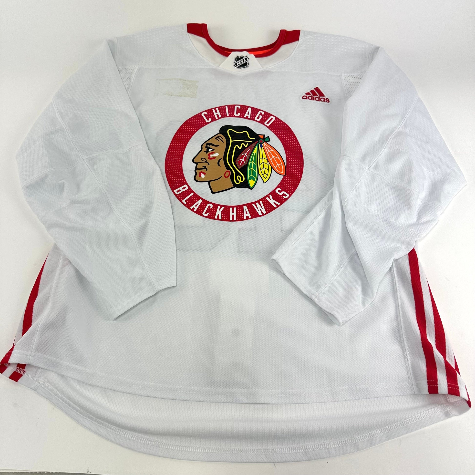 ROOS #48 - White Chicago Blackhawks Camp / Practice Jersey - Adidas MIC Size 56 - Top Flight Hockey