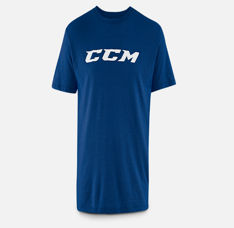 New CCM Navy Short Sleeve Tri Blend Tee | Youth L | #888600346960 - Top Flight Hockey
