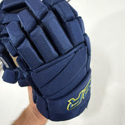 New Navy and Yellow Bauer Vapor Hyperlite Gloves | 14" | B577 - Top Flight Hockey