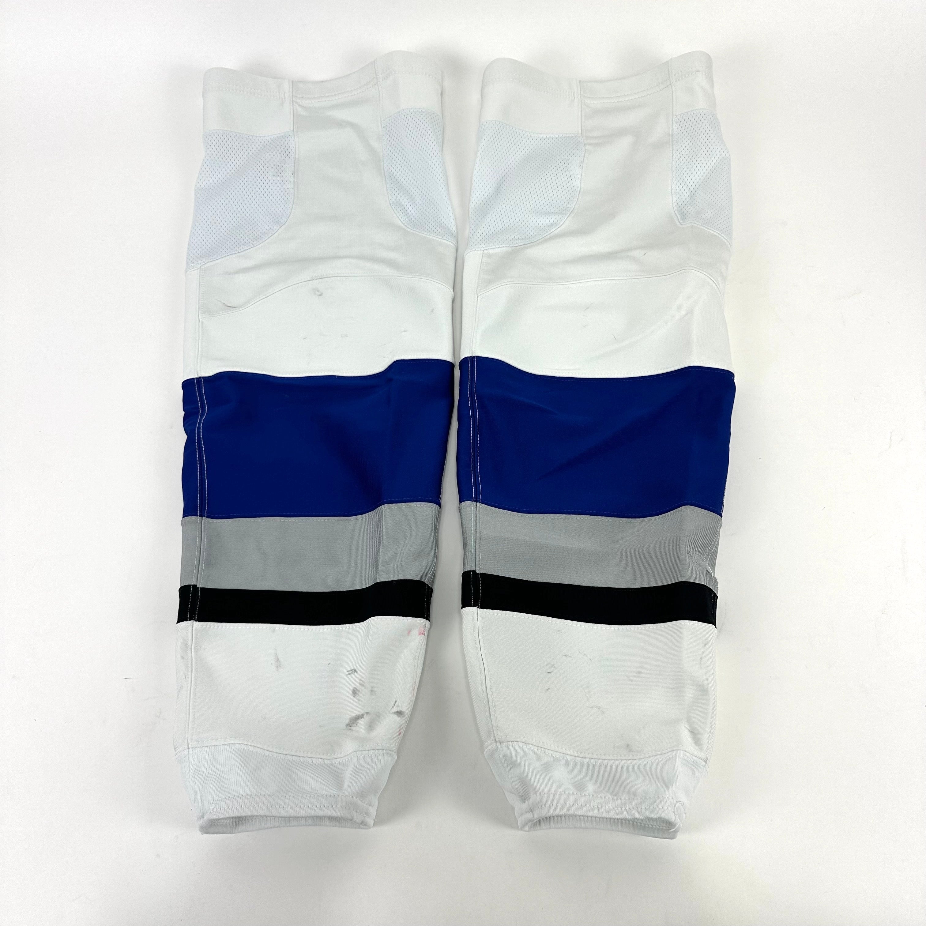 Used Tampa Bay Lightning White Reverse Retro Game Socks - Adidas Large - Top Flight Hockey