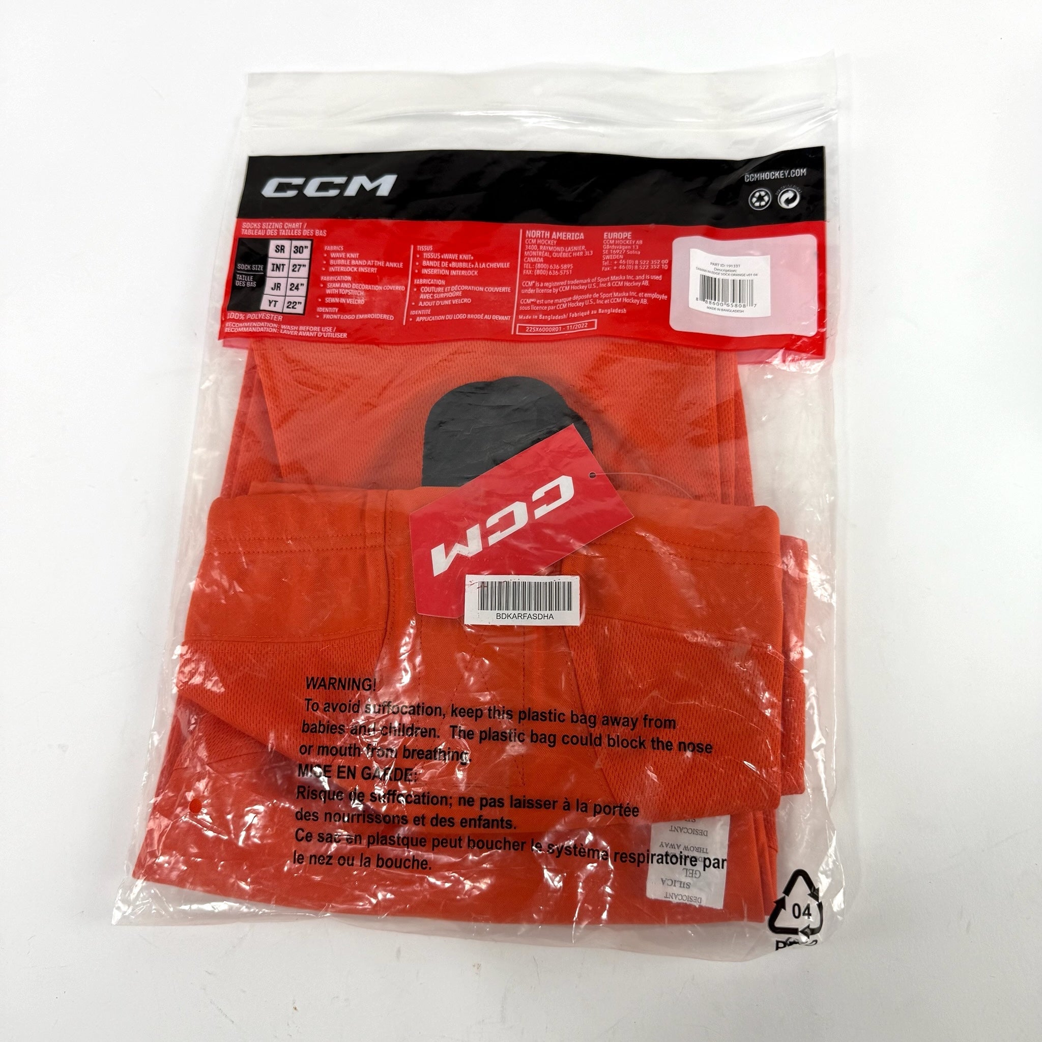 New Orange CCM Practice Socks | Intermediate - Top Flight Hockey