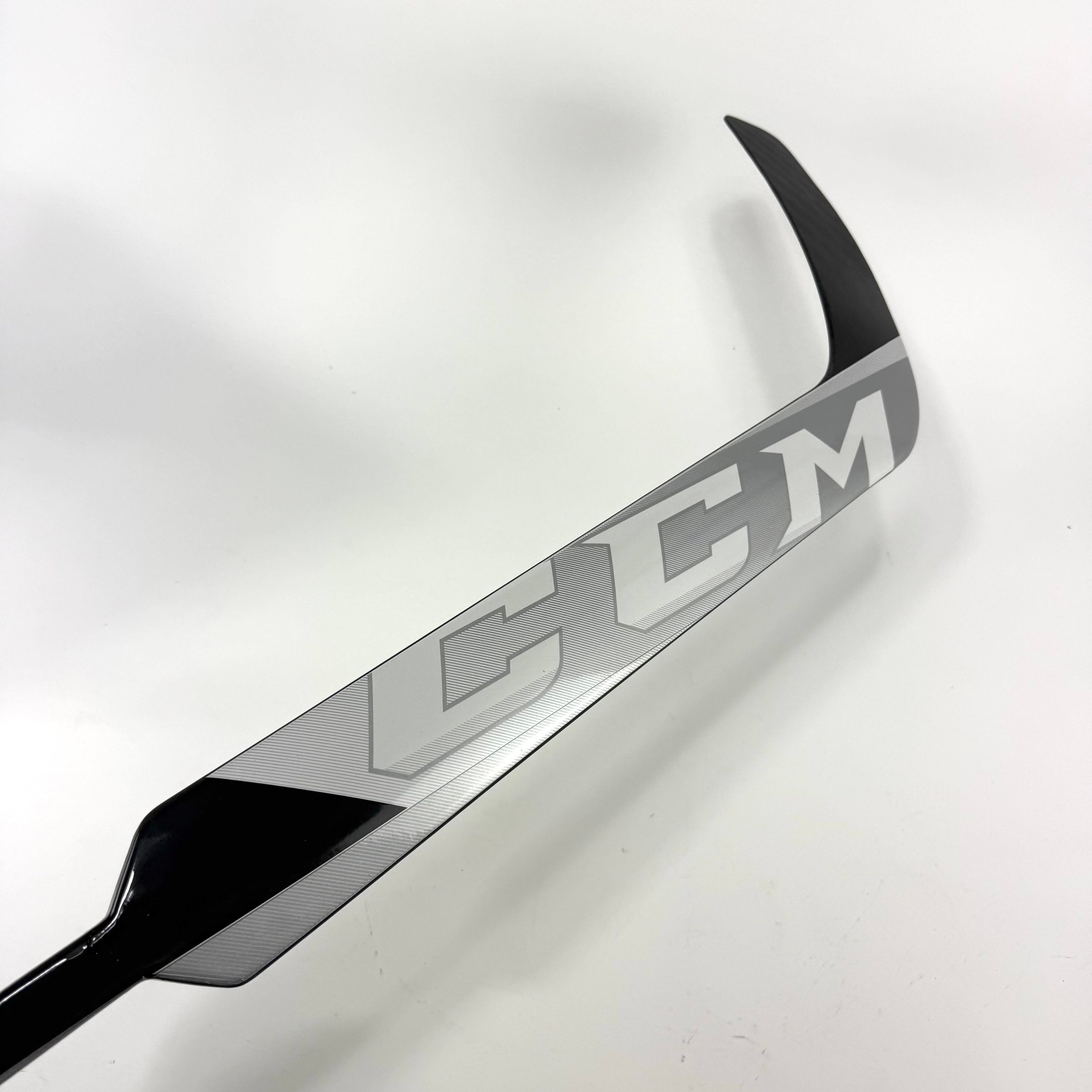 Brand New FULL RIGHT Black, White and Grey CCM Eflex 5 Goalie Stick - P4 Curve | 26" Paddle - Top Flight Hockey