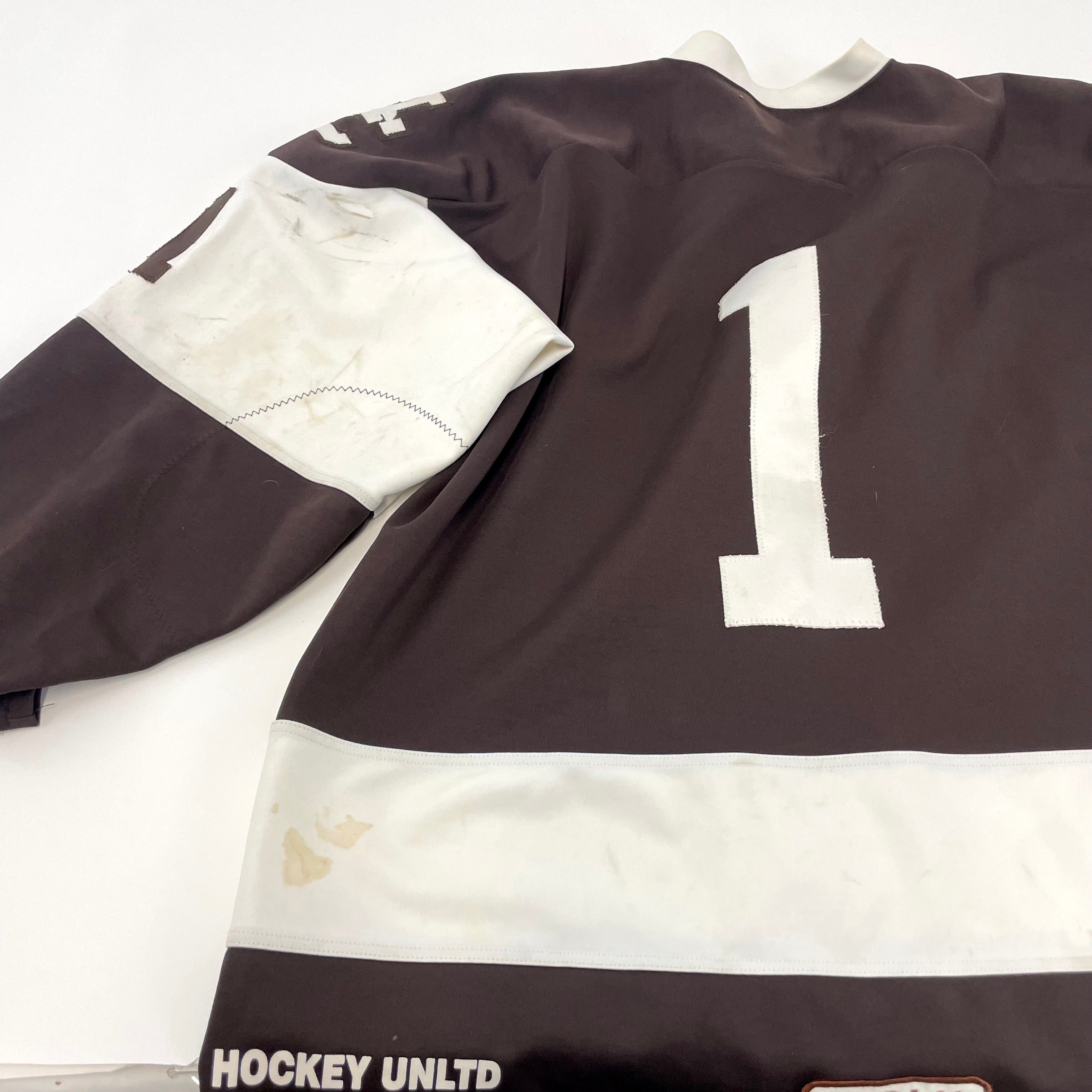 Brown Mount Carmel Hockey Game Jersey #1 - XXL