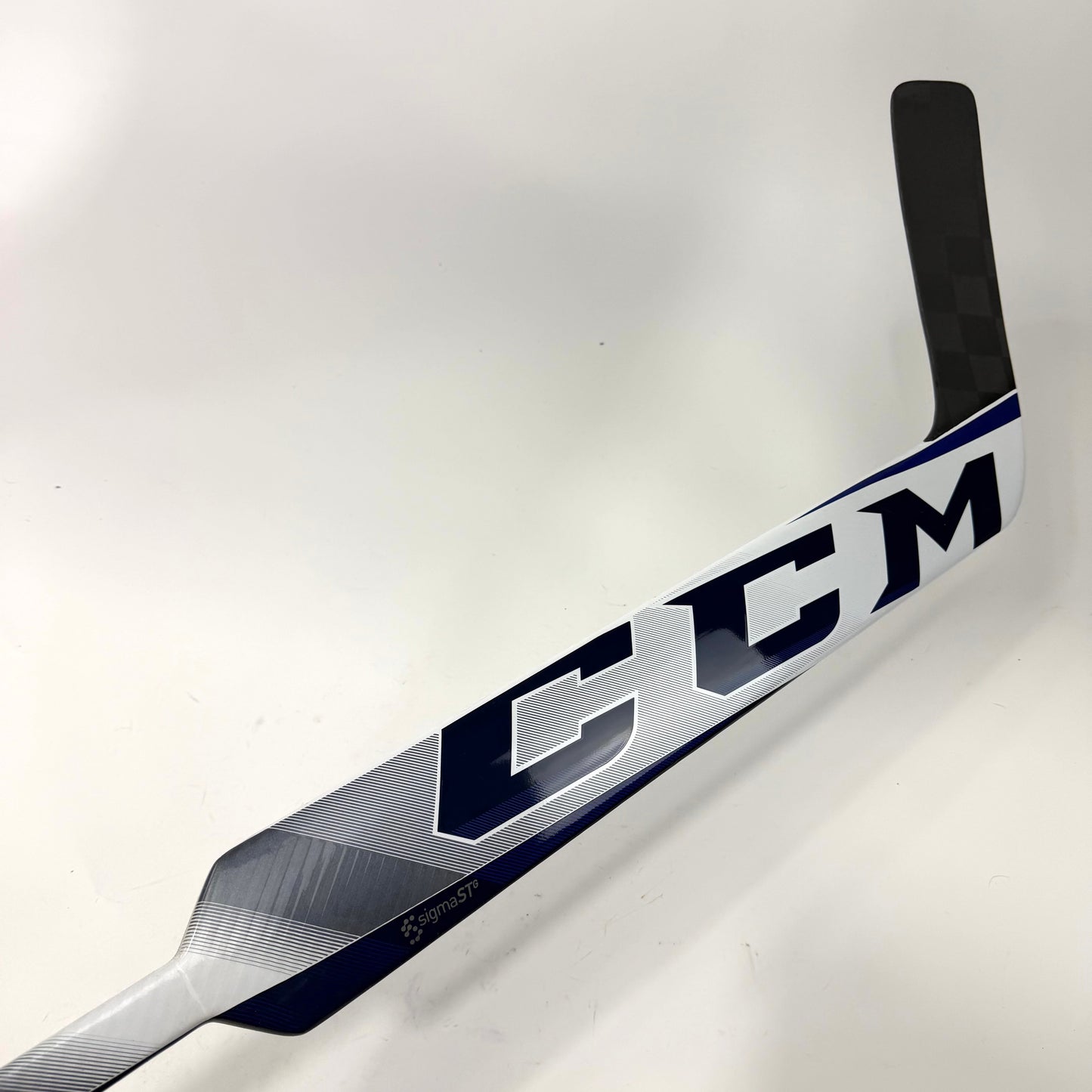 New Regular Blue and White CCM Eflex 5 Pro Lite Goalie Stick | 26" Paddle Heel Curve | Johnson