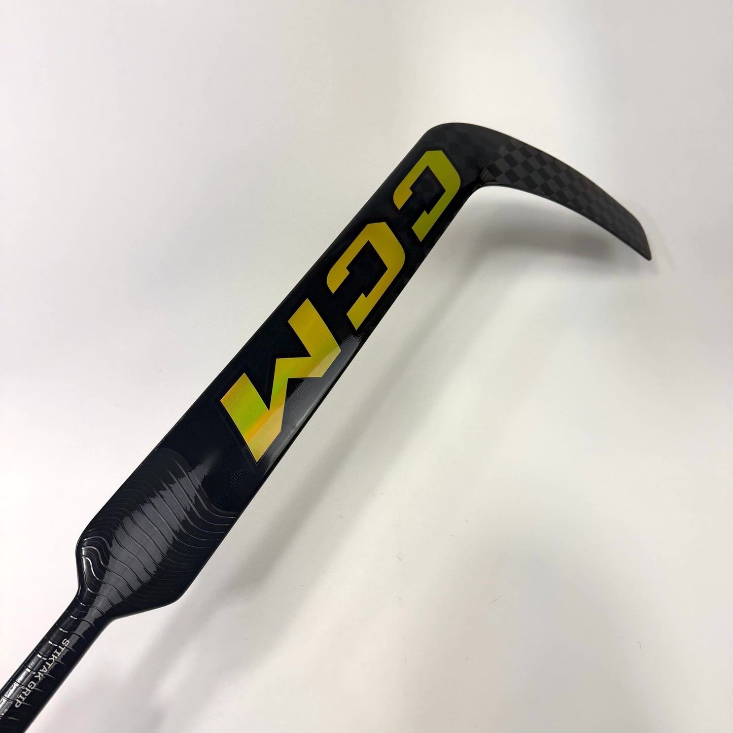 New Regular Black/Gold CCM Tacks XF Pro Goalie Stick | 25" Paddle P31 Curve Grip | AB974