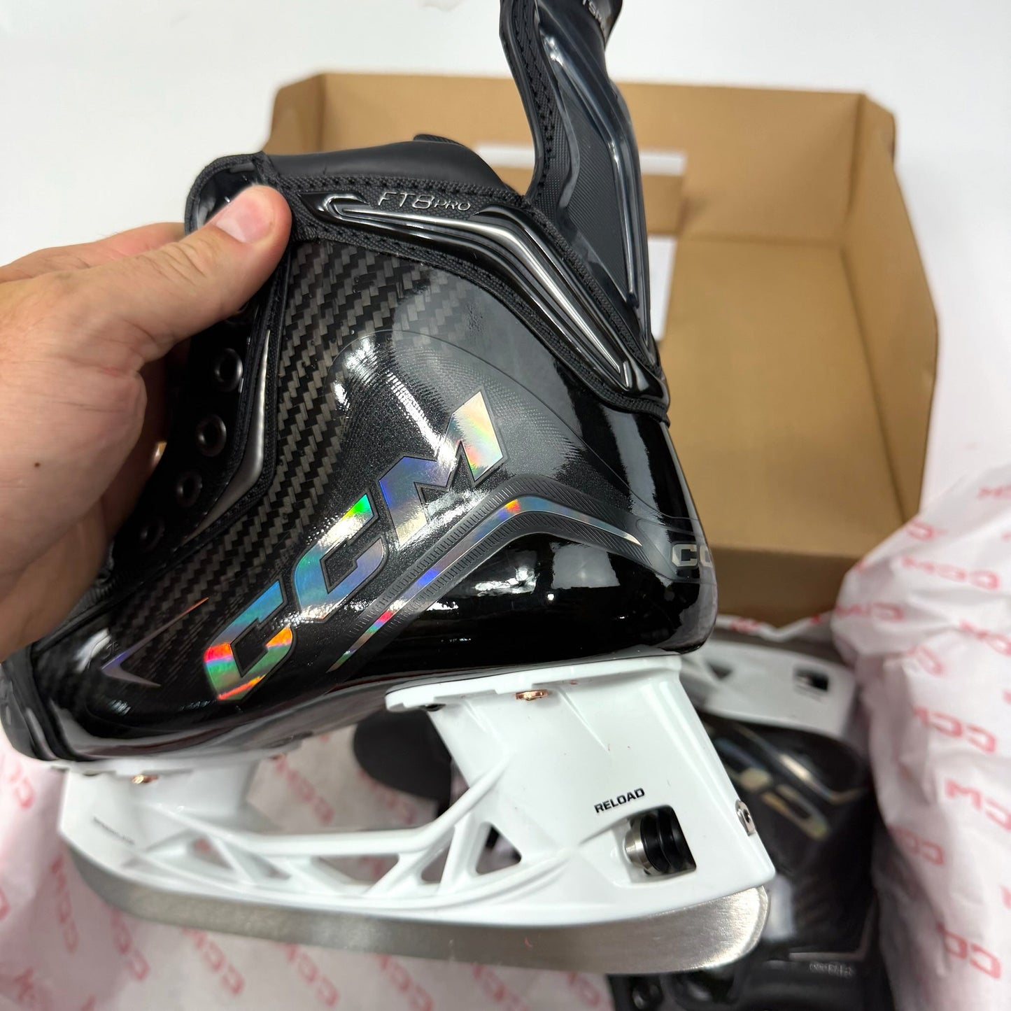 Brand New Total Custom CCM Jetspeed FT8 Pro Skates - Size 4.5 - Regular