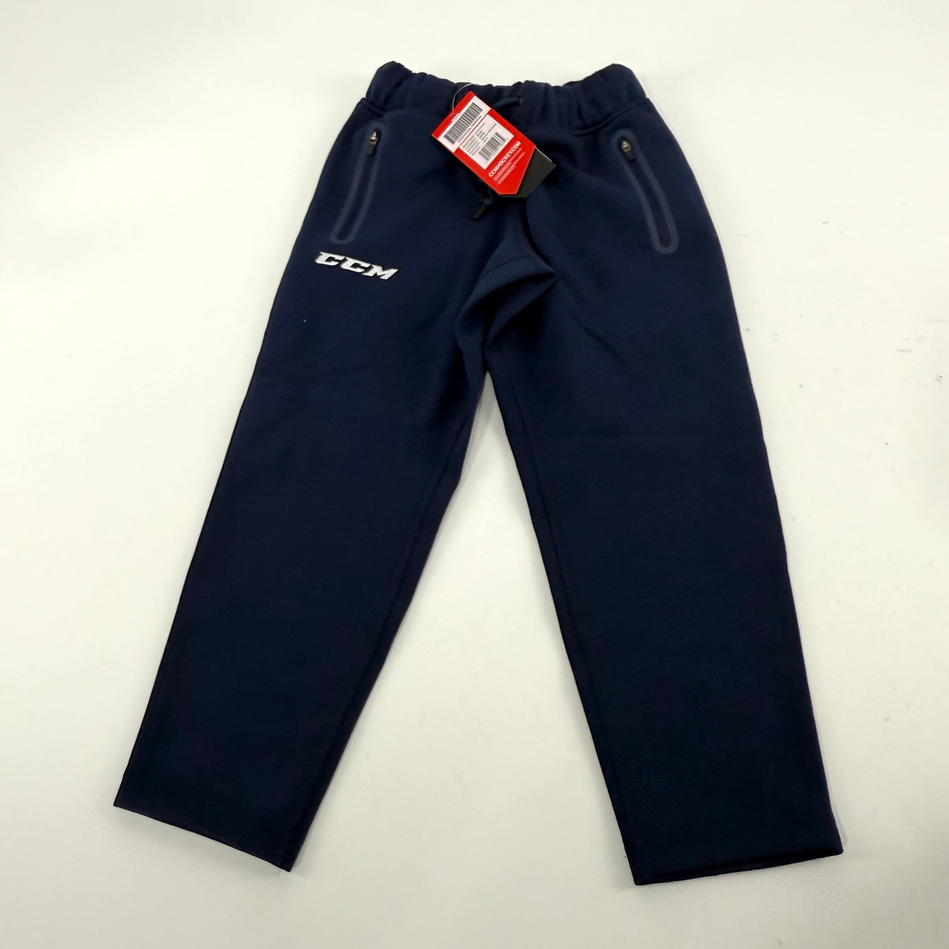 New Navy CCM Youth Premium Tapered Fleece Pant | Youth XS | #191520015664 - Top Flight Hockey