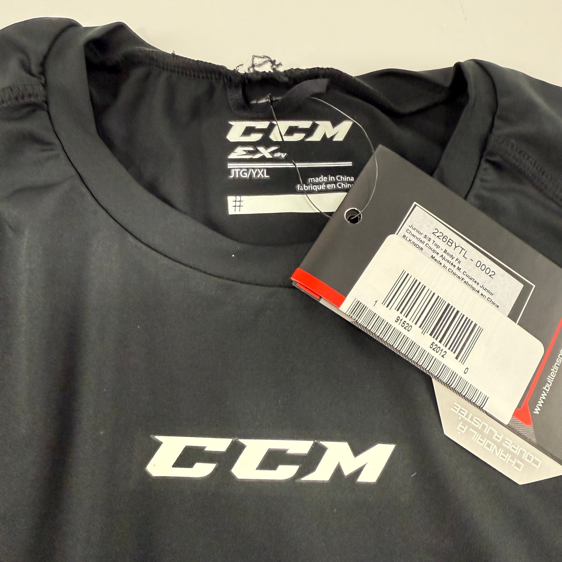 New Black Youth Short Sleeve Body Fit Shirt | Youth XL | #191520520120 - Top Flight Hockey