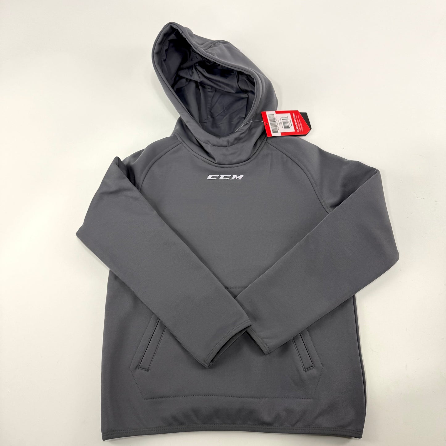 New Grey CCM Youth Pullover Performance Fleece Hoodie | Youth M | #888600283562