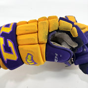 Used Yellow and Purple CCM 4 Roll Pro Gloves | 14" | E464 - Top Flight Hockey