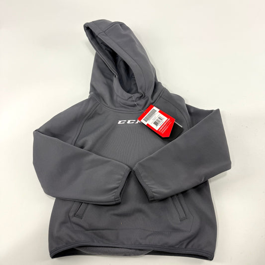 New Grey CCM Youth Pullover Performance Fleece Hoodie | Youth XXS | #888600283593 - Top Flight Hockey