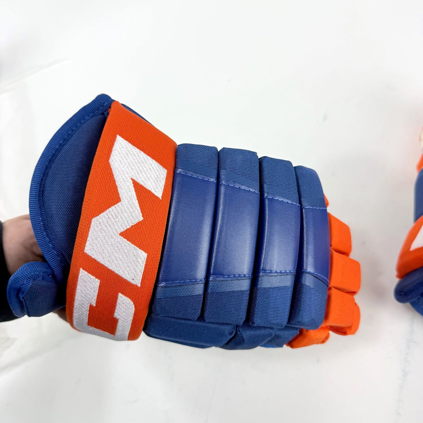 New Blue and Orange CCM HG97XP Gloves | New York Islanders | 14" - #191035691094